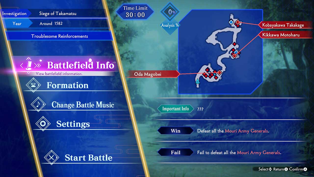 Battle Preparations Menu